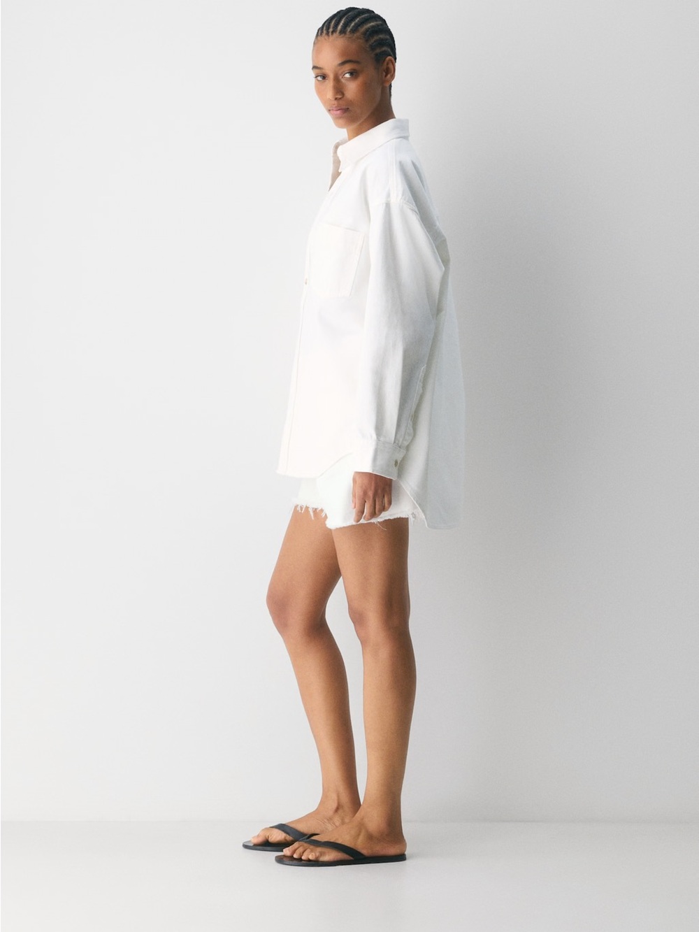 Denim Forum / Aritzia White Button-Up Shirt, Denim Oversized - Picture 3 of 5